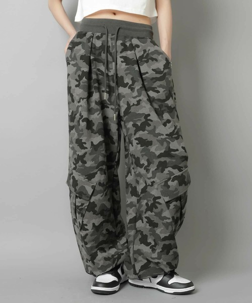 2WAY】 裏毛ワイドスウェットパンツ/迷彩柄/カモ柄（スウェットパンツ