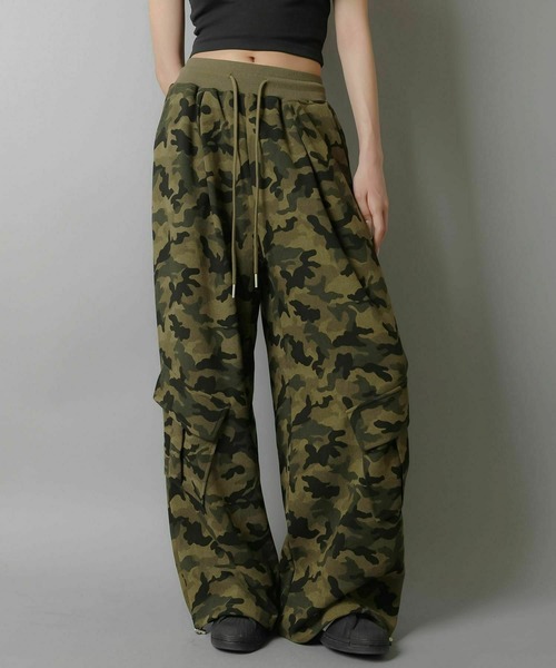 2WAY】 裏毛ワイドスウェットパンツ/迷彩柄/カモ柄（スウェットパンツ