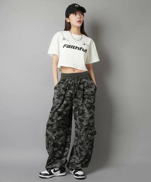 2WAY】 裏毛ワイドスウェットパンツ/迷彩柄/カモ柄（スウェットパンツ