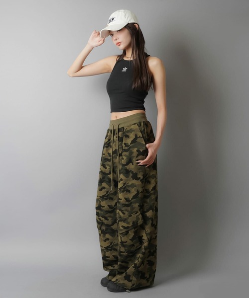 2WAY】 裏毛ワイドスウェットパンツ/迷彩柄/カモ柄（スウェット