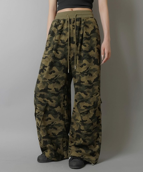 2WAY】 裏毛ワイドスウェットパンツ/迷彩柄/カモ柄（スウェットパンツ