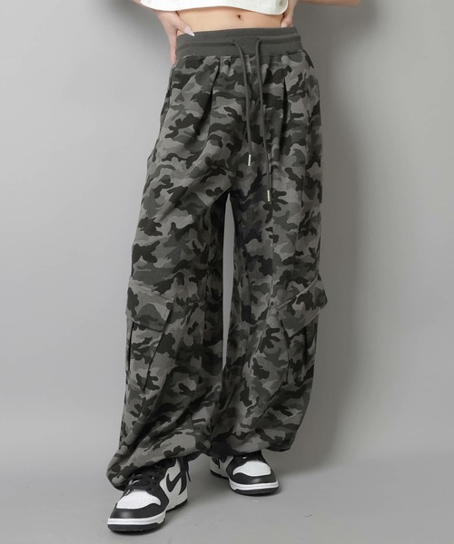 2WAY】 裏毛ワイドスウェットパンツ/迷彩柄/カモ柄（スウェットパンツ