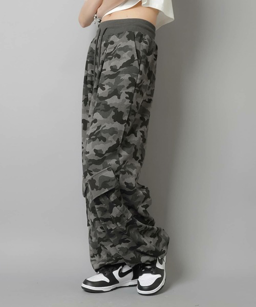 2WAY】 裏毛ワイドスウェットパンツ/迷彩柄/カモ柄（スウェットパンツ