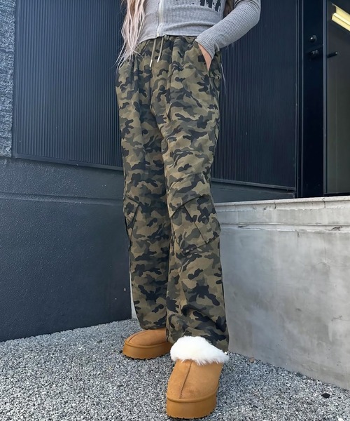 2WAY】 裏毛ワイドスウェットパンツ/迷彩柄/カモ柄（スウェットパンツ