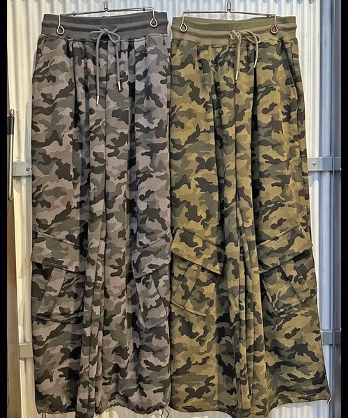 2WAY】 裏毛ワイドスウェットパンツ/迷彩柄/カモ柄（スウェットパンツ