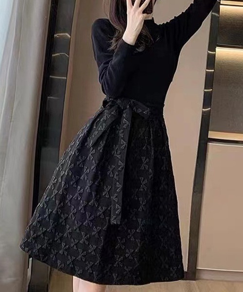 gossip!ロサンゼルス(ゴシップロサンゼルス)の「YUGA フェイクツーピースワンピース(ワンピース・レディース・ブラック・M/L)」の2枚目の写真