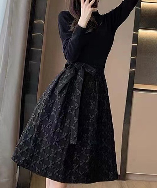 gossip!ロサンゼルス(ゴシップロサンゼルス)の「YUGA フェイクツーピースワンピース(ワンピース・レディース・ブラック・M/L)」の5枚目の写真