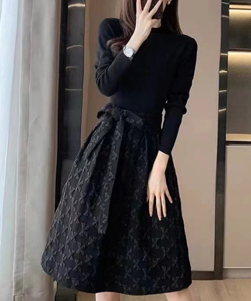 gossip!ロサンゼルス(ゴシップロサンゼルス)の「YUGA フェイクツーピースワンピース(ワンピース・レディース・ブラック・M/L)」の7枚目の写真