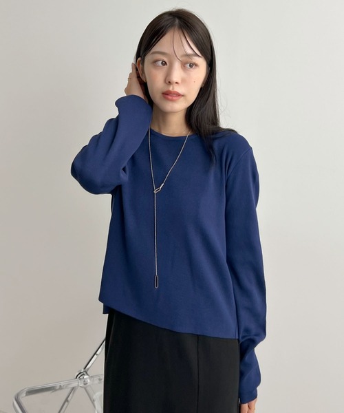 Futier land(フューティアランド)の「バックスリットニットトップス/前後2way(ニット/セーター・レディース・アイボリー/グリーン系その他/ネイビー・FREE)」の16枚目の写真
