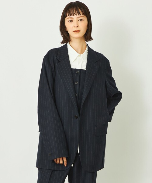 MACKINTOSH PHILOSOPHY（ﾏｯｷﾝﾄｯｼｭ ﾌｨﾛｿﾌｨｰ）の「GREY LABEL ウールシングルジャケット（テーラードジャケット・レディース・ダークネイビー/グレー系その他・6/2）」の2枚目の写真