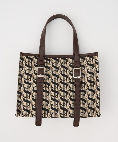 SLY(スライ)の「MONOGRAM JQ TOTE BAG/S モノグラム ジャガード トートバック エス(ショルダーバッグ・レディース・ブラウン・FREE)」の1枚目の写真
