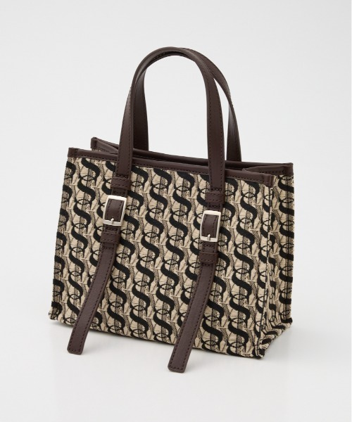 SLY(スライ)の「MONOGRAM JQ TOTE BAG/S モノグラム ジャガード トートバック エス(ショルダーバッグ・レディース・ブラウン・FREE)」の3枚目の写真