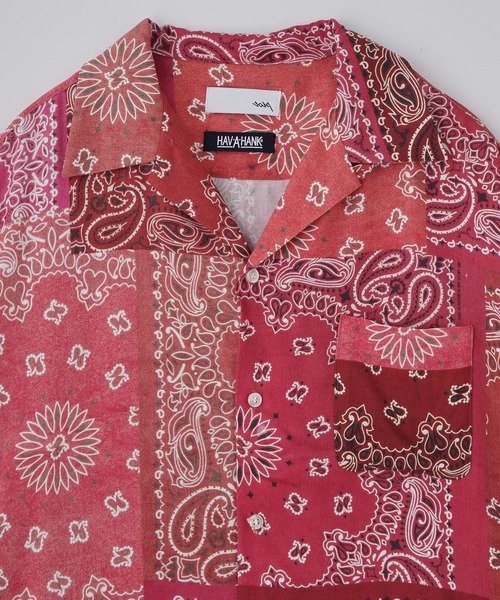 styles(スタイルス)の「TOLQ HAV-A-HANK Open Collar Print Shirt S/S 25-1209(シャツ/ブラウス・メンズ・レッド/ブラック・3)」の7枚目の写真