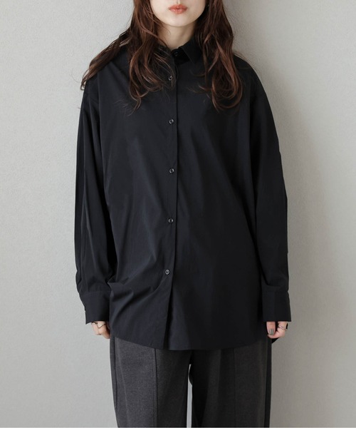 AMELY(エミリー)の「ドライタッチライトシャツ(シャツ/ブラウス・レディース・ブラウン/ブラック/ベージュ/チャコールグレー・フリー)」の10枚目の写真