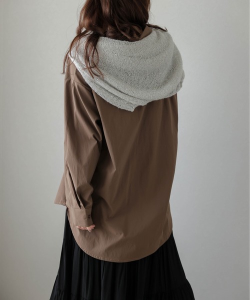 AMELY(エミリー)の「ドライタッチライトシャツ(シャツ/ブラウス・レディース・ブラウン/ブラック/ベージュ/チャコールグレー・フリー)」の15枚目の写真