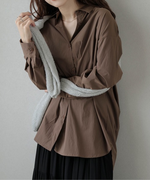 AMELY(エミリー)の「ドライタッチライトシャツ(シャツ/ブラウス・レディース・ブラウン/ブラック/ベージュ/チャコールグレー・フリー)」の21枚目の写真