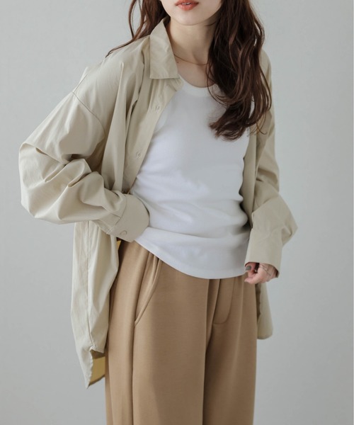 AMELY(エミリー)の「ドライタッチライトシャツ(シャツ/ブラウス・レディース・ブラウン/ブラック/ベージュ/チャコールグレー・フリー)」の22枚目の写真