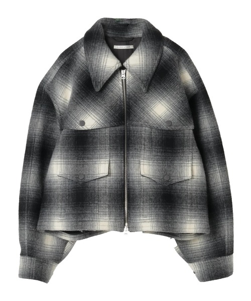 CURRENTAGE(カレンテージ)の「【CURRENTAGE/カレンテージ】Bonded short coat(その他アウター・レディース・チェック/ネイビー・2/1)」の2枚目の写真