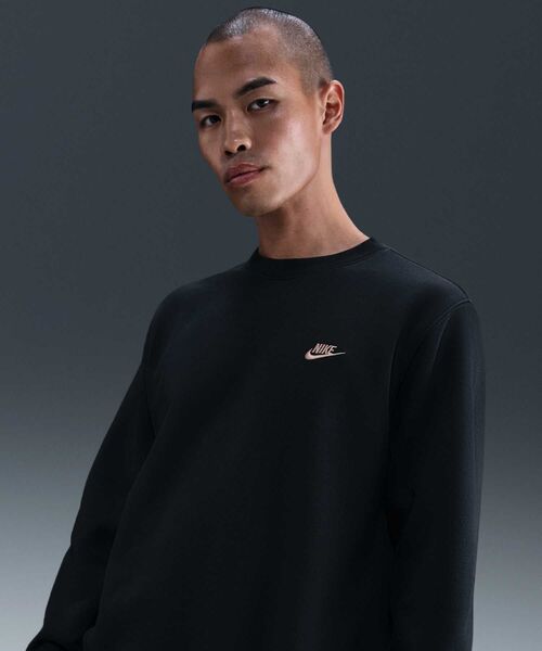 ナイキ スポーツウェア クラブ メンズ フリース クルーネック スウェットシャツ / Nike Sports Club Men´s Fleece Crew-Neck Sweatshirt IB3304-010 Black