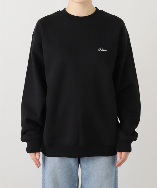 DIME（ダイム）の「【Dime/ダイム】 CURSIVE SMALL LOGO CREWNECK（スウェット・レディース・チャコールグレー/ブラック・SMALL/MEDIUM）」の15枚目の写真