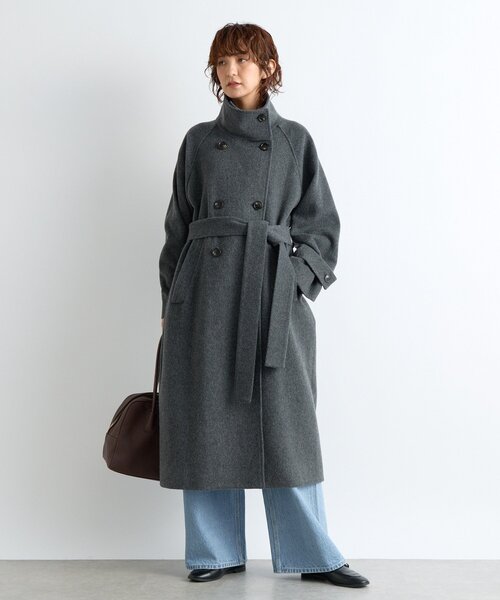 RIVE DROITE（リヴドロワ）の「【着映え】スタンドネックベルテッドコート（その他アウター・レディース・キャメル/チャコールグレー・38/36）」の5枚目の写真