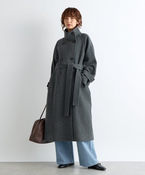 RIVE DROITE（リヴドロワ）の「【着映え】スタンドネックベルテッドコート（その他アウター・レディース・キャメル/チャコールグレー・38/36）」の6枚目の写真