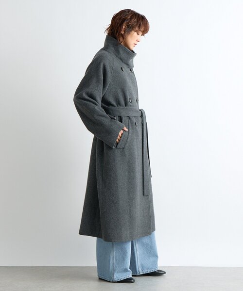 RIVE DROITE（リヴドロワ）の「【着映え】スタンドネックベルテッドコート（その他アウター・レディース・キャメル/チャコールグレー・38/36）」の7枚目の写真