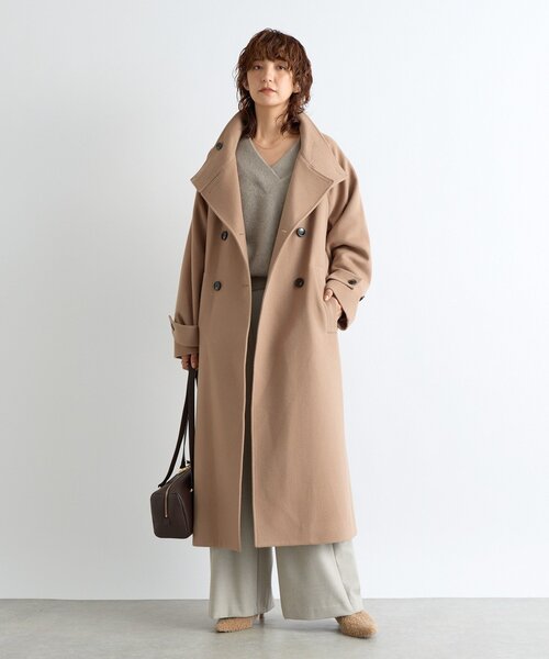 RIVE DROITE（リヴドロワ）の「【着映え】スタンドネックベルテッドコート（その他アウター・レディース・キャメル/チャコールグレー・38/36）」の12枚目の写真