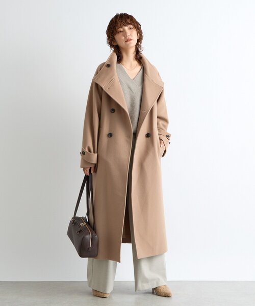 RIVE DROITE（リヴドロワ）の「【着映え】スタンドネックベルテッドコート（その他アウター・レディース・キャメル/チャコールグレー・38/36）」の13枚目の写真