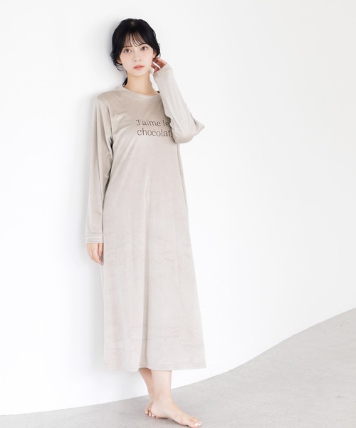 Dita(ディータ)の「刺繍入り裏シャギーカットコールワンピース(ルームワンピース・レディース・アイボリー/ベージュ/ミント・FREE)」の21枚目の写真