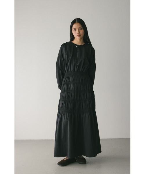 STYLEMIXER(スタイルミキサー)の「シャーリングフォルムワンピース(ワンピース・レディース・ブラック/カーキ・SMALL/MEDIUM)」の3枚目の写真