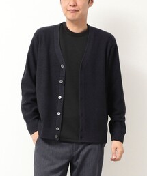 脇切替柄 カーディガン