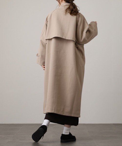 OMNES(オムネス)の「ニットモッサ スタンドカラーロングコート(その他アウター・レディース・グレー/グレイッシュベージュ/ダークブラウン/チャコール/ブラック/アイボリー・FREE)」の13枚目の写真