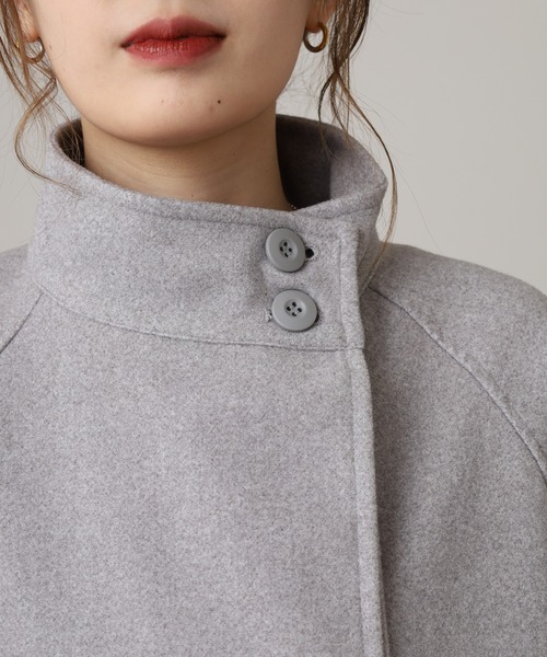 OMNES(オムネス)の「ニットモッサ スタンドカラーロングコート(その他アウター・レディース・グレー/グレイッシュベージュ/ダークブラウン/チャコール/ブラック/アイボリー・FREE)」の18枚目の写真