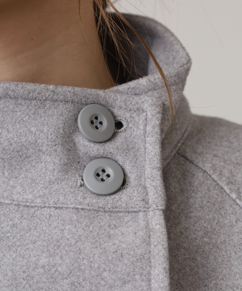 OMNES(オムネス)の「ニットモッサ スタンドカラーロングコート(その他アウター・レディース・グレー/グレイッシュベージュ/ダークブラウン/チャコール/ブラック/アイボリー・FREE)」の19枚目の写真