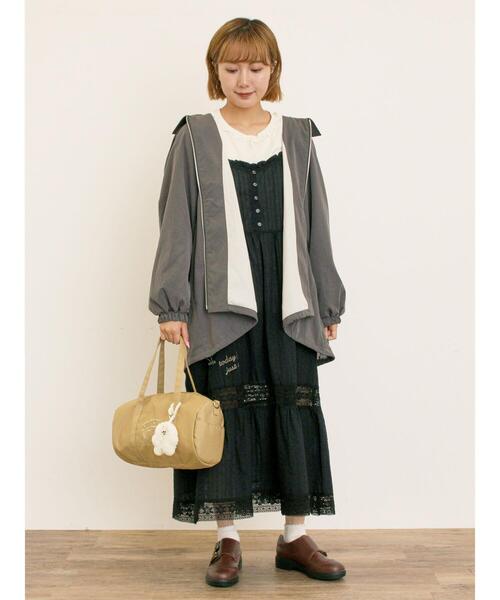 Samansa Mos2（サマンサ モスモス）の「襟付きマウンテンパーカー（ブルゾン・レディース・チャコールグレー/カーキ/ベージュ/ブラウン・F）」の13枚目の写真