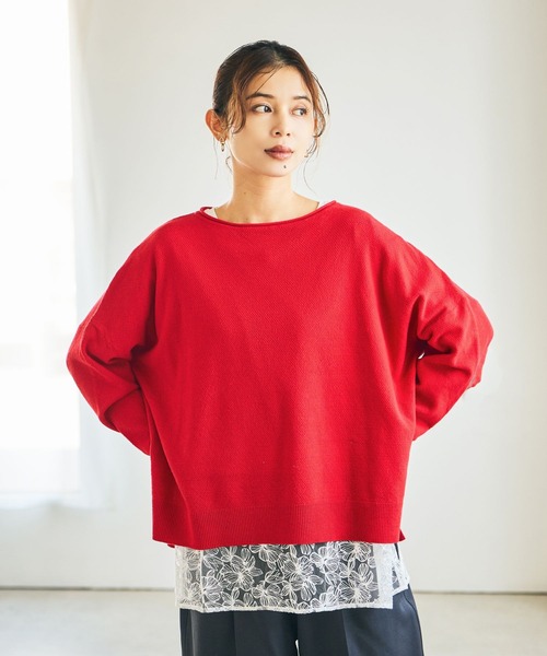 studio CLIP（スタディオクリップ）の「裾レース切り替えインナープルオーバー[プラスサイズあり]（Tシャツ/カットソー・レディース・ブラック/オフホワイト・ﾌﾘｰ(L)/FREE）」の5枚目の写真