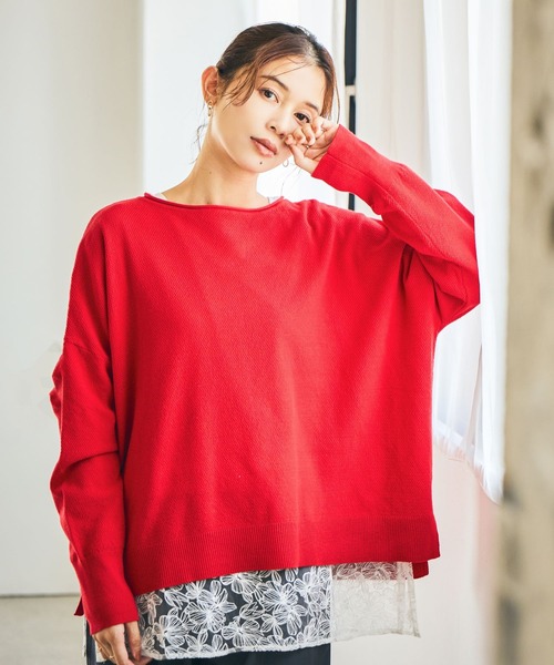 studio CLIP（スタディオクリップ）の「裾レース切り替えインナープルオーバー[プラスサイズあり]（Tシャツ/カットソー・レディース・ブラック/オフホワイト・ﾌﾘｰ(L)/FREE）」の6枚目の写真