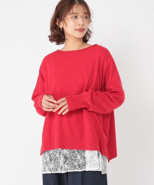 studio CLIP（スタディオクリップ）の「裾レース切り替えインナープルオーバー[プラスサイズあり]（Tシャツ/カットソー・レディース・ブラック/オフホワイト・ﾌﾘｰ(L)/FREE）」の9枚目の写真