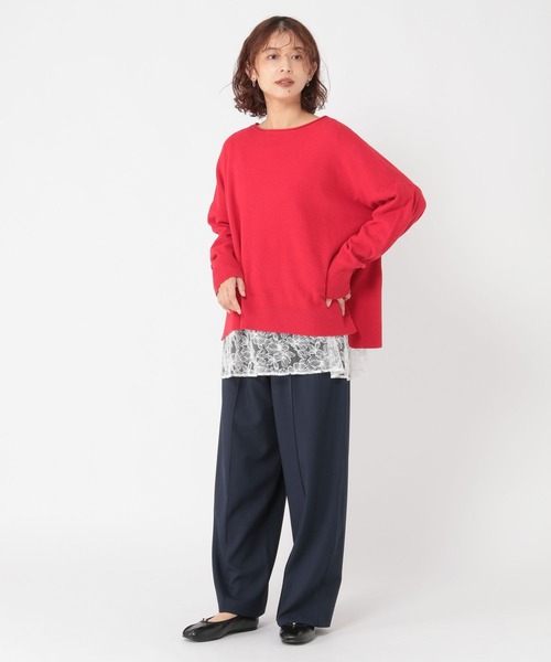 studio CLIP（スタディオクリップ）の「裾レース切り替えインナープルオーバー[プラスサイズあり]（Tシャツ/カットソー・レディース・ブラック/オフホワイト・ﾌﾘｰ(L)/FREE）」の10枚目の写真