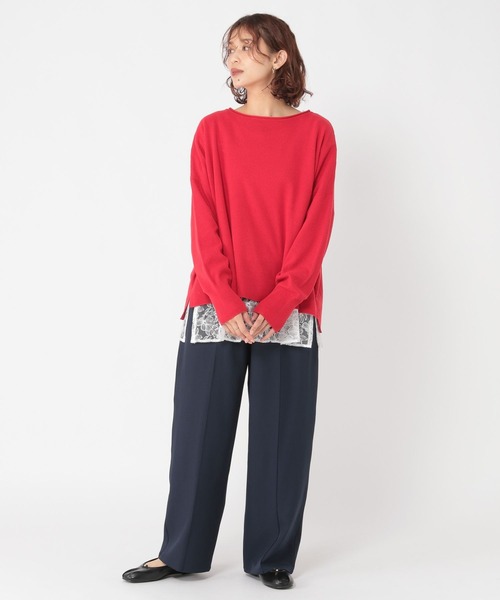 studio CLIP（スタディオクリップ）の「裾レース切り替えインナープルオーバー[プラスサイズあり]（Tシャツ/カットソー・レディース・ブラック/オフホワイト・ﾌﾘｰ(L)/FREE）」の11枚目の写真