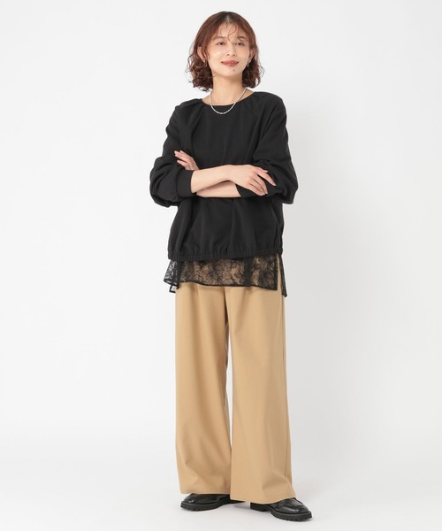 studio CLIP（スタディオクリップ）の「裾レース切り替えインナープルオーバー[プラスサイズあり]（Tシャツ/カットソー・レディース・ブラック/オフホワイト・ﾌﾘｰ(L)/FREE）」の16枚目の写真