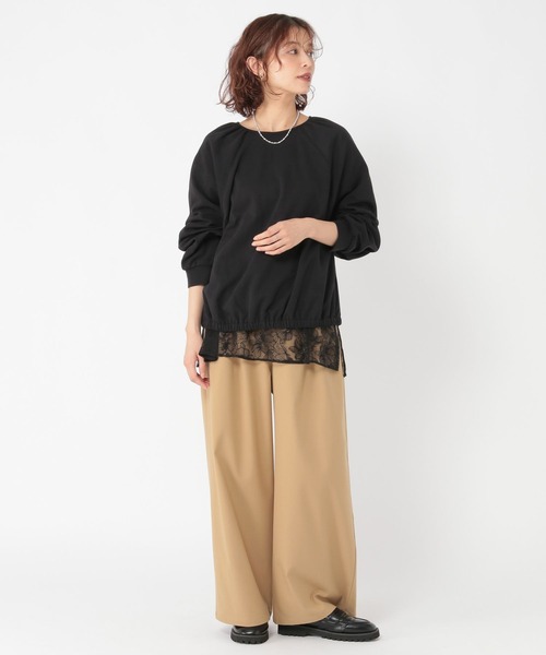 studio CLIP（スタディオクリップ）の「裾レース切り替えインナープルオーバー[プラスサイズあり]（Tシャツ/カットソー・レディース・ブラック/オフホワイト・ﾌﾘｰ(L)/FREE）」の17枚目の写真