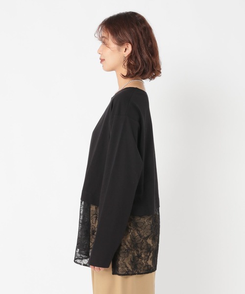 studio CLIP（スタディオクリップ）の「裾レース切り替えインナープルオーバー[プラスサイズあり]（Tシャツ/カットソー・レディース・ブラック/オフホワイト・ﾌﾘｰ(L)/FREE）」の19枚目の写真