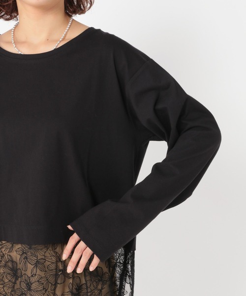 studio CLIP（スタディオクリップ）の「裾レース切り替えインナープルオーバー[プラスサイズあり]（Tシャツ/カットソー・レディース・ブラック/オフホワイト・ﾌﾘｰ(L)/FREE）」の22枚目の写真