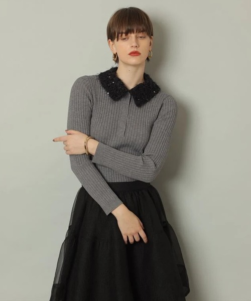 新品未着用】CADUNE カデュネ ノルディックニット パール付き 新品未