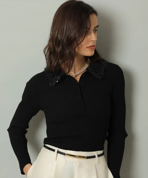 CADUNE（カデュネ）の「キラキラ衿ニット（ニット/セーター）」 - WEAR