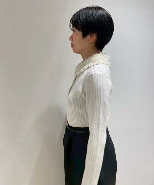 CADUNE（カデュネ）の「キラキラ衿ニット（ニット/セーター）」 - WEAR