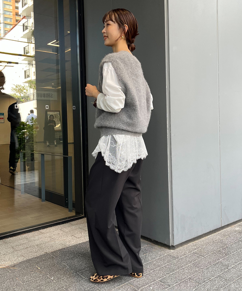 ぴこ 完売 レースコンビカットソー スローブイエナ レースコンビカットソー（Tシャツ/カットソー）｜SLOBE IENA