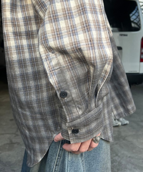 ILL'S（イルズ）の「AW グラデーション チェック 長袖シャツ メンズ レディース ユニセックス 【ILL'S】（シャツ/ブラウス・メンズ・レッド/グレー・M/L）」の20枚目の写真